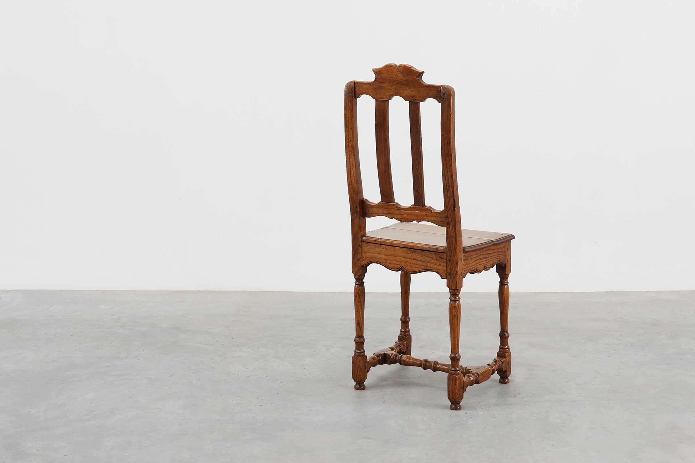 Antique carved oak side chair, France 18th century thumbnail